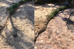 before-and-after-stone-paver-walkway-installation-daltons-sprinklers-drainage-and-lighting-foley-alabama