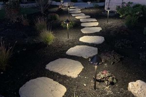 stone-paver-walkway-with-lighting-flowerbed-daltons-sprinklers-drainage-and-lighting-foley-alabama
